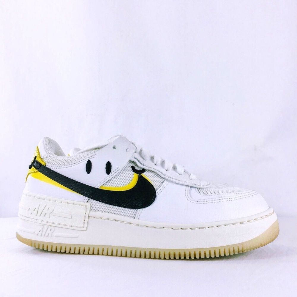 Nike Air Force 1 Shadow Womens Go The Extra Smile Sneaker White Leather Sz 9 - Picture 1 of 9